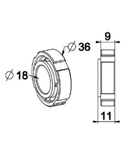 Bague Palier Diamètre 36/18 mm B131Roulement et SupportZURFLUH-FELLER