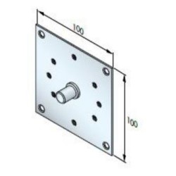 Plaque 100x100 avec pivot male D12 mm 2002645Roulement et SupportZURFLUH-FELLER