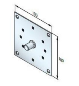 Plaque 100x100 avec pivot male D12 mm 2002645Roulement et SupportZURFLUH-FELLER