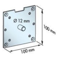 Plaque 100x100 avec pivot male D12 mm 2003639Roulement et SupportZURFLUH-FELLER