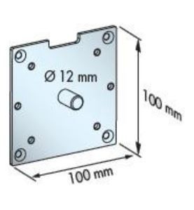 Plaque 100x100 avec pivot male D12 mm 2003639Roulement et SupportZURFLUH-FELLER