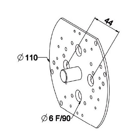 Plaque avec pivot male D12 mm