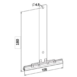 Attache Tablier 180 mm A VISSER-lame de 14 mm.