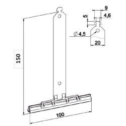 Attache tablier 150 mm-lame de 8 mm