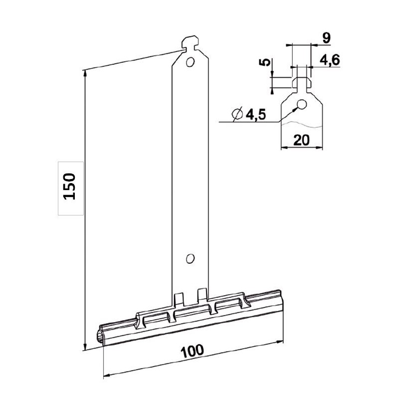 Attache tablier 150 mm-lame de 8 mm H880GLame de 8 mmZURFLUH-FELLER