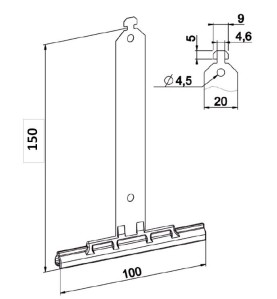 Attache tablier 150 mm-lame de 8 mm H880GLame de 8 mmZURFLUH-FELLER