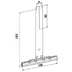 Attache tablier 185 mm-lame de 14 mm-Tube ZF