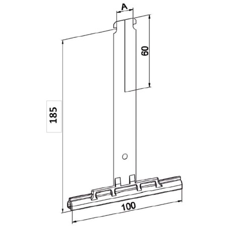 Attache tablier 185 mm-lame de 14 mm-Tube ZF