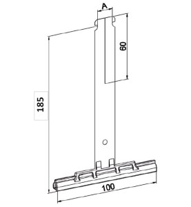 Attache tablier 185 mm-lame de 14 mm-Tube ZF H883ALame de 14 mmZURFLUH-FELLER