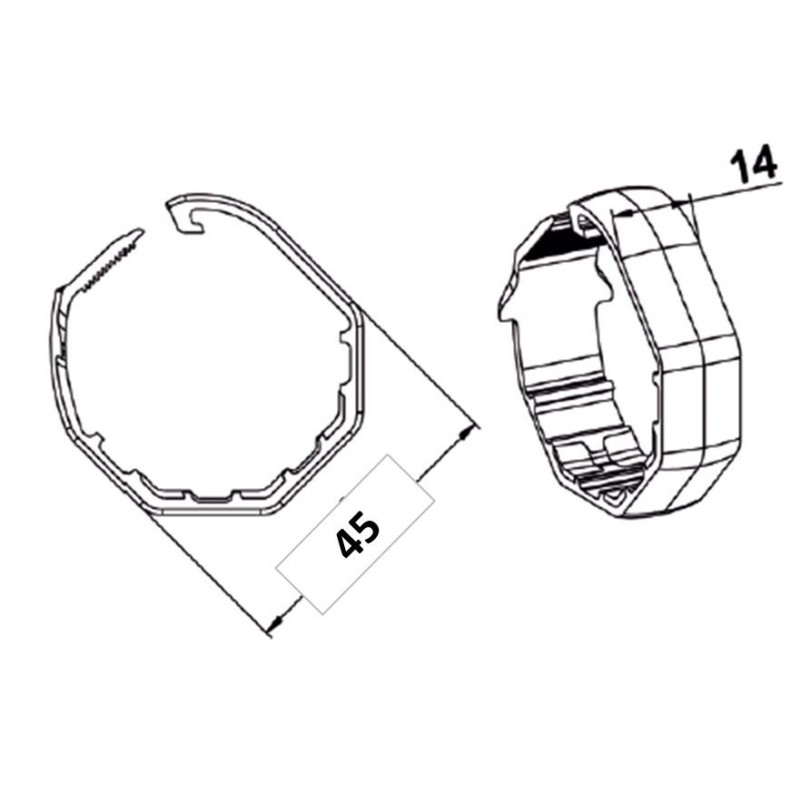 Bague pour Attache Rigide - 2 MAILLONS-lame de 8 mm-Tube OCTO 40 H891C6Lame de 8 mmSIMU-ACCESSOIRES
