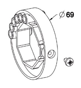 Bague de verrou Automatique Tube Octo 40 /D69 mm . H833Attaches TablierZURFLUH-FELLER