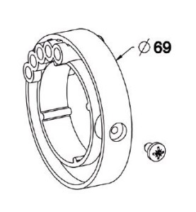 Bague de verrou Automatique Tube ZF45 /D69 mm . H825Attaches TablierZURFLUH-FELLER