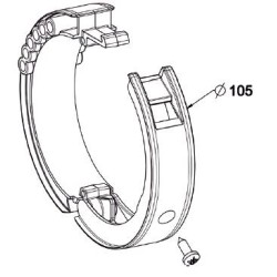 Bague OUVRANTE pour verrou BLOCKSUR Tube ZF 80 /D 105 mm .