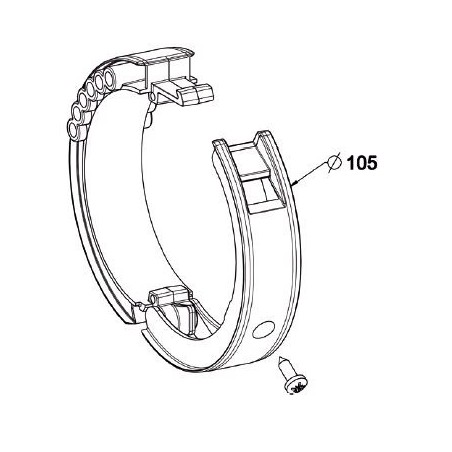 Bague OUVRANTE pour verrou BLOCKSUR Tube ZF 80 /D 105 mm .