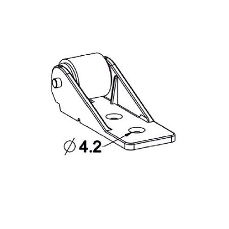Galet Anti-flexion-62x25 H 22.5-semelle résine