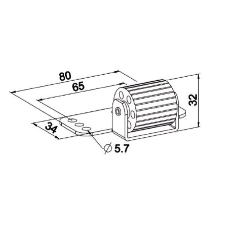 Galet Anti-flexion-80 x25 H 320-semelle Alu