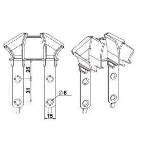 Paire de tulipes TRADI-TUNNEL-Grise pour lame de 14 mm H364Lame de 14 mmZURFLUH-FELLER