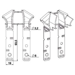 Paire de tulipes TRADI-TUNNEL-Blanche pour lame de 14 mm