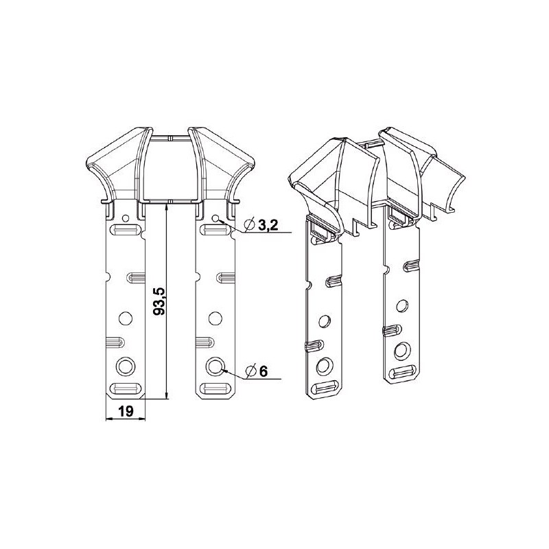Paire de tulipes TRADI-TUNNEL-Blanche pour lame de 14 mm H364ELame de 14 mmZURFLUH-FELLER