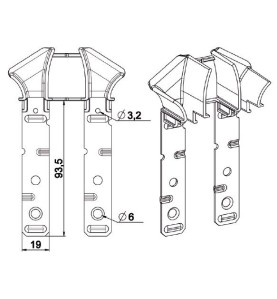 Paire de tulipes TRADI-TUNNEL-Blanche pour lame de 14 mm H364ELame de 14 mmZURFLUH-FELLER