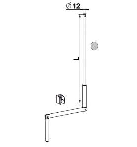 MANIVELLE GRISE SELECTALU. LGR TOTALE 1500 E802GADiamètre Exter 12 ZURFLUH-FELLER