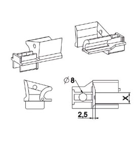 Paire de tulipes POLYRENO ZF-Blanche pour lame de 8 mm L330Lame de 8 mmZURFLUH-FELLER