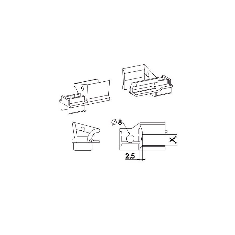 Paire de tulipes POLYRENO ZF-Blanche pour lame de 14 mm L332Lame de 14 mmZURFLUH-FELLER