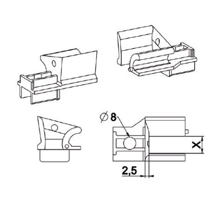 Paire de tulipes POLYRENO ZF-Blanche pour lame de 14 mm