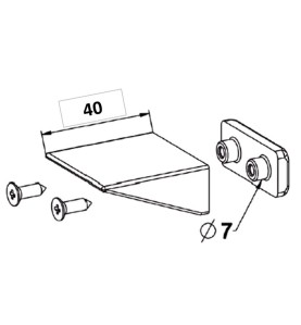 Butée Équerre 40 mm + Contre plaque + Vis BLANCHE H147Accessoires lame finaleZURFLUH-FELLER