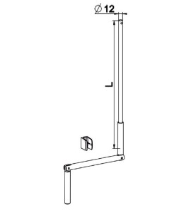 MANIVELLE BLANCHE SELECTALU. LGR TOTALE 1500 E801GADiamètre Exter 12 ZURFLUH-FELLER