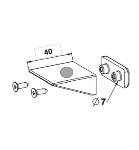 Butée Équerre 40 mm + Contre plaque + Vis GRISE H152Accessoires lame finaleZURFLUH-FELLER