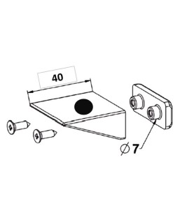 Butée Équerre 40 mm + Contre plaque + Vis NOIRE H151Accessoires lame finaleZURFLUH-FELLER