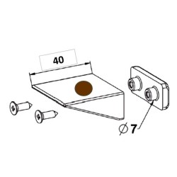 Butée Équerre 40 mm + Contre plaque + Vis MARRON H149Accessoires lame finaleZURFLUH-FELLER