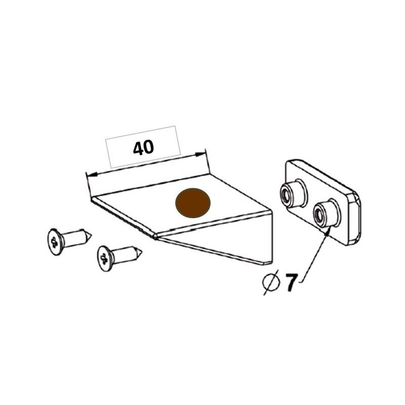 Butée Équerre 40 mm + Contre plaque + Vis MARRON H149Accessoires lame finaleZURFLUH-FELLER