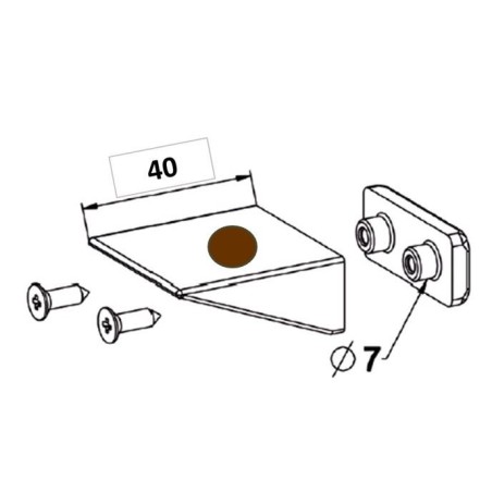 Butée Équerre 40 mm + Contre plaque + Vis MARRON H149Accessoires lame finaleZURFLUH-FELLER