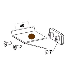 Butée Équerre 40 mm + Contre plaque + Vis MARRON H149Accessoires lame finaleZURFLUH-FELLER