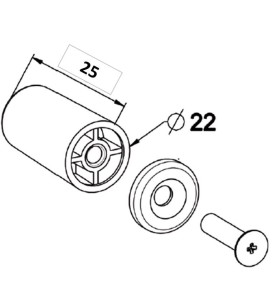 Butée Ronde -L 25 mm-BLANCHE H135CAccessoires lame finaleZURFLUH-FELLER