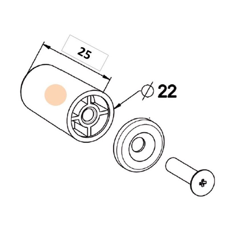 Butée Ronde -L 25 mm-BEIGE H135DAccessoires lame finaleZURFLUH-FELLER