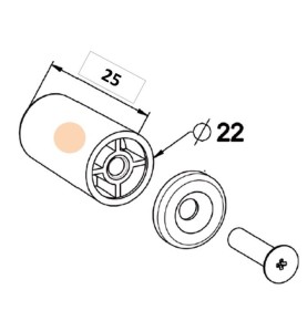 Butée Ronde -L 25 mm-BEIGE H135DAccessoires lame finaleZURFLUH-FELLER