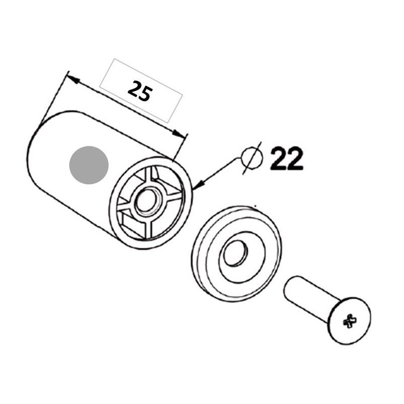 Butée Ronde -L 25 mm-GRISE H136Accessoires lame finaleZURFLUH-FELLER
