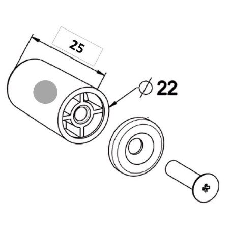Butée Ronde -L 25 mm-GRISE H136Accessoires lame finaleZURFLUH-FELLER