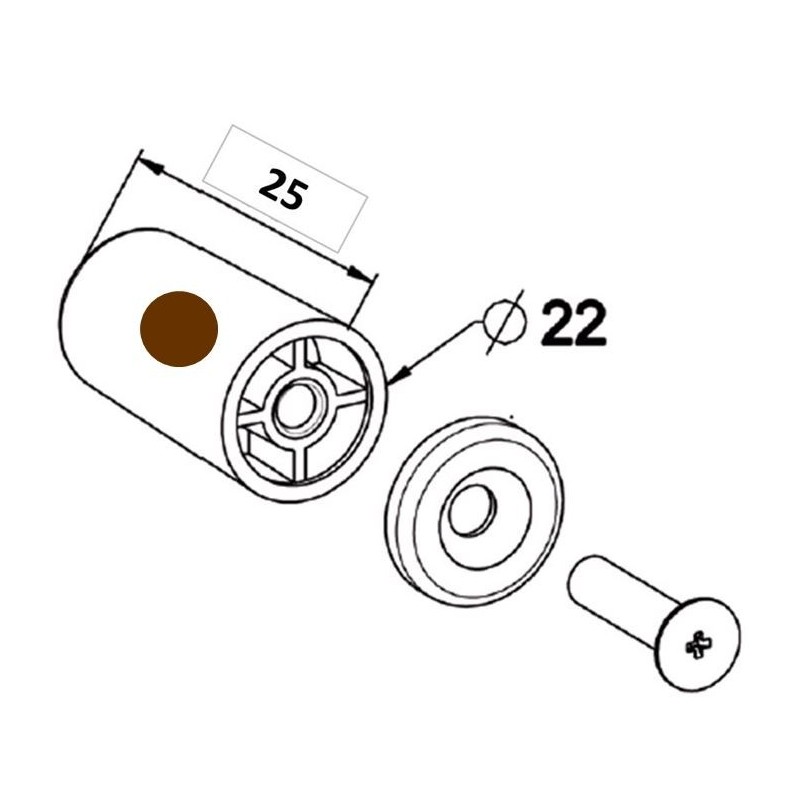 Butée Ronde -L 25 mm-MARRON H137AAccessoires lame finaleZURFLUH-FELLER