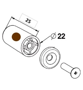 Butée Ronde -L 25 mm-MARRON H137AAccessoires lame finaleZURFLUH-FELLER