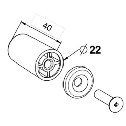 Butée Ronde -L 40 mm-BLANCHE