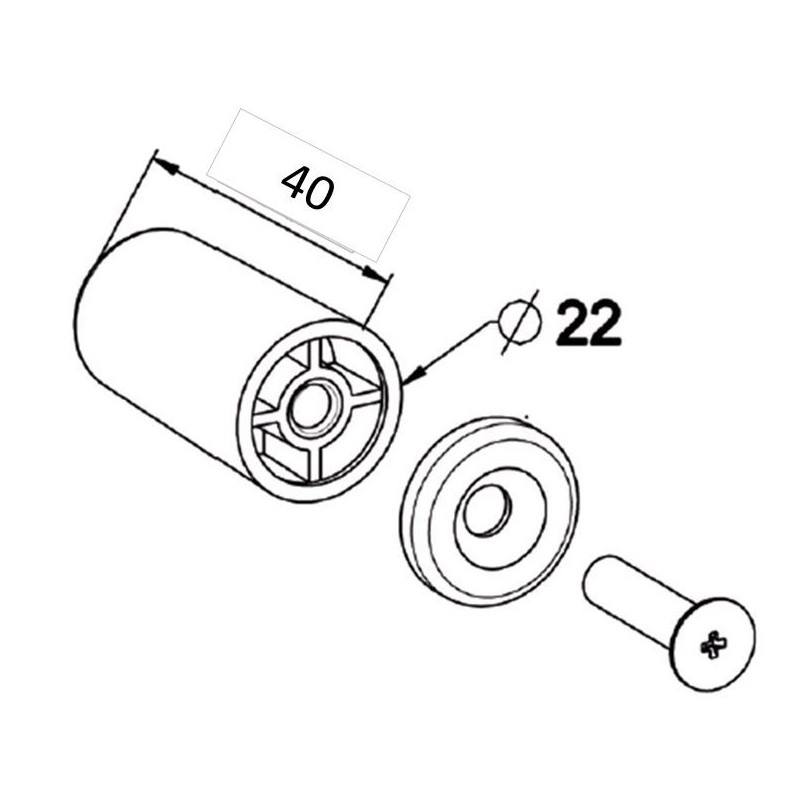 Butée Ronde -L 40 mm-BLANCHE H142Accessoires lame finaleZURFLUH-FELLER