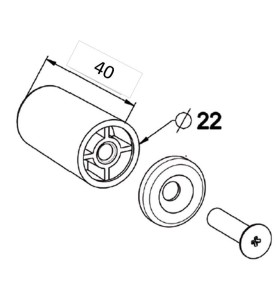 Butée Ronde -L 40 mm-BLANCHE H142Accessoires lame finaleZURFLUH-FELLER