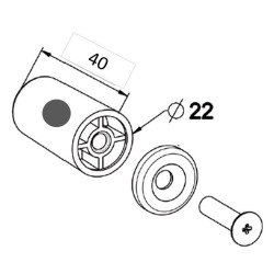 Butée Ronde -L 40 mm-GRISE H143AAccessoires lame finaleZURFLUH-FELLER