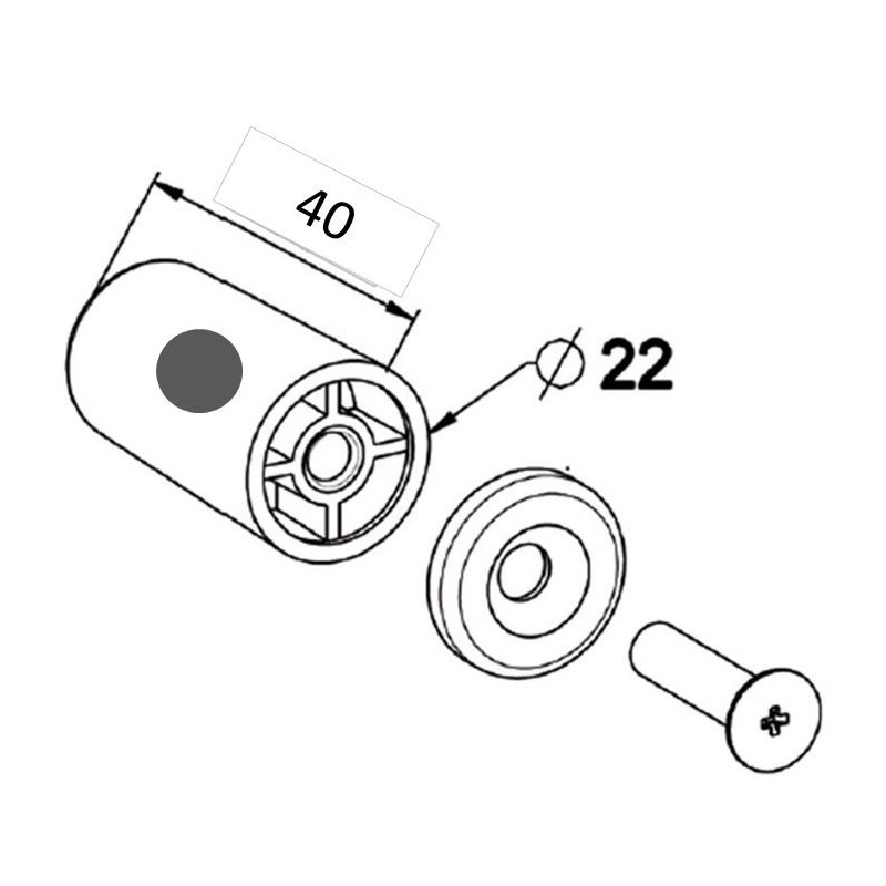 Butée Ronde -L 40 mm-GRISE H143AAccessoires lame finaleZURFLUH-FELLER