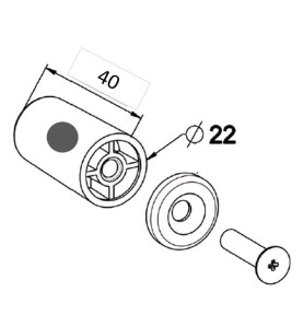 Butée Ronde -L 40 mm-GRISE H143AAccessoires lame finaleZURFLUH-FELLER