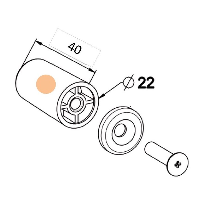 Butée Ronde -L 40 mm-BEIGE H142CAccessoires lame finaleZURFLUH-FELLER